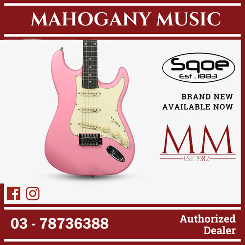 SQOE SEST202 Stratocaster Body SSS Electric Guitar , Rosewood Fretboard ( SEST / SEST-202 / ST 202 ) Pink