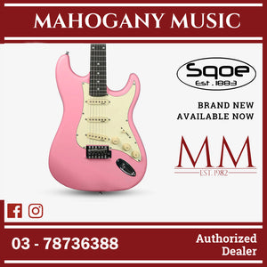 SQOE SEST202 Stratocaster Body SSS Electric Guitar , Rosewood Fretboard ( SEST / SEST-202 / ST 202 ) Pink