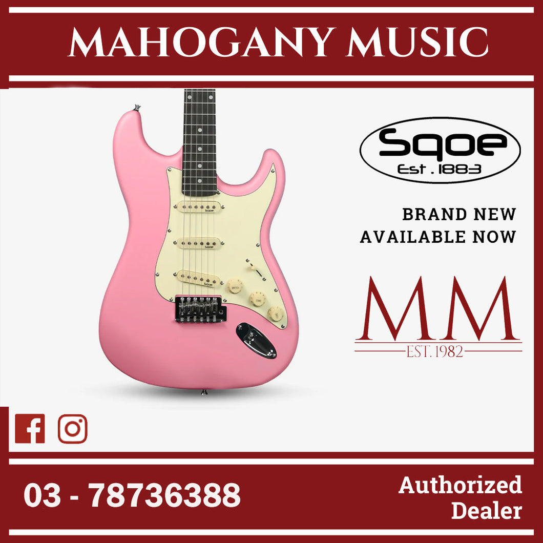 SQOE SEST202 Stratocaster Body SSS Electric Guitar , Rosewood Fretboard ( SEST / SEST-202 / ST 202 ) Pink