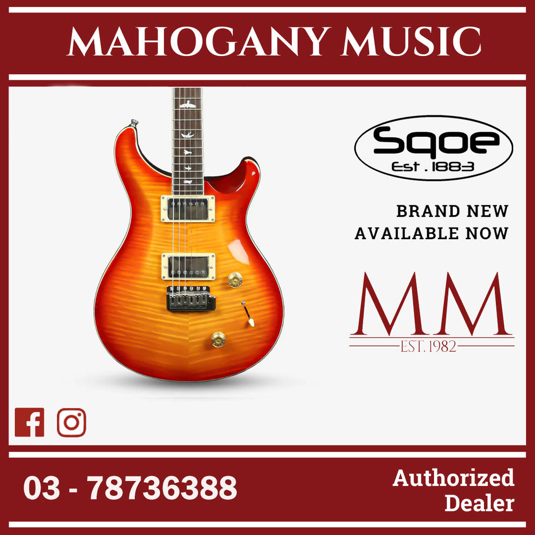SQOE SEPRS900 HH, Electric Guitar Mahogany with Flame Maple Top - ( SEPRS-900 / SEPRS 900 ) Cherry Sunburst