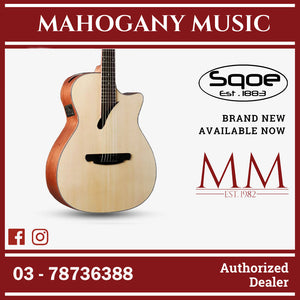 SQOE SQ-K-E 40 inch Grand Auditorium Acoustic Guitar with Sqoe KLT-18A pick up ( SQK / SQKE )