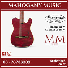 SQOE Spain SEGD900 Electroacoustic Silent Nylon Guitar with Piezo Pickups, Quilted Maple Top Red