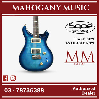 SQOE SEPRS900 HH, Electric Guitar Mahogany with Flame Maple Top - ( SEPRS-900 / SEPRS 900 ) Blue (A)