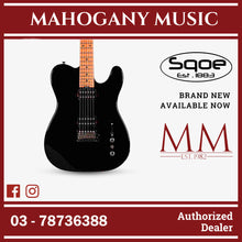 SQOE SETL450 HH Canadian Roasted Maple Fretboard Telecaster with Tremolo Electric Guitar ( SETL / SETL-450 / SETL 450 ) Black