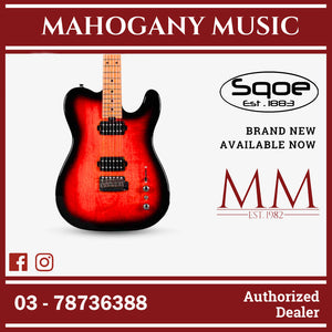 SQOE SETL450 HH Canadian Roasted Maple Fretboard Telecaster with Tremolo Electric Guitar ( SETL / SETL-450 / SETL 450 ) Sunburst