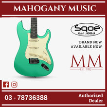SQOE SEST202 Stratocaster Body SSS Electric Guitar , Rosewood Fretboard ( SEST / SEST-202 / ST 202 ) Green