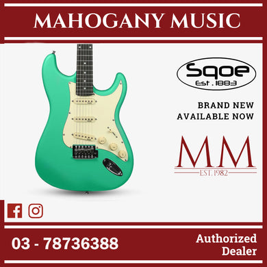 SQOE SEST202 Stratocaster Body SSS Electric Guitar , Rosewood Fretboard ( SEST / SEST-202 / ST 202 ) Green