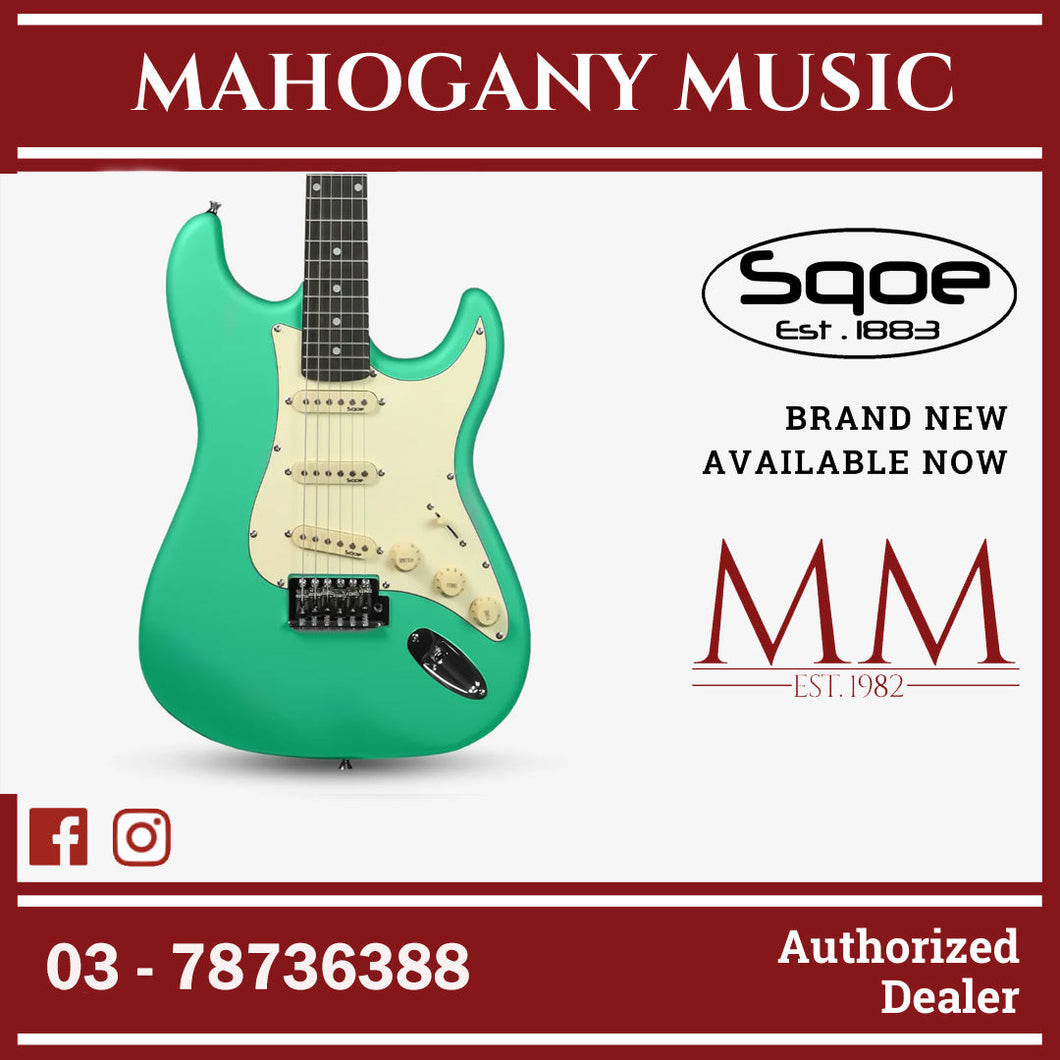 SQOE SEST202 Stratocaster Body SSS Electric Guitar , Rosewood Fretboard ( SEST / SEST-202 / ST 202 ) Green