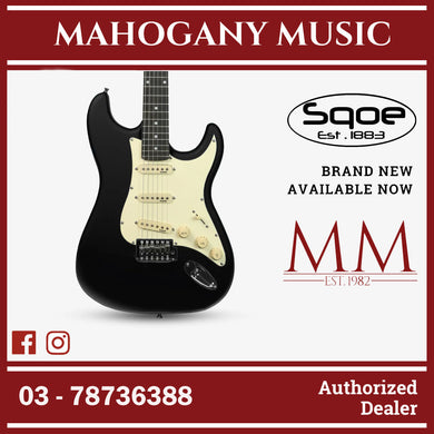 SQOE SEST202 Stratocaster Body SSS Electric Guitar , Rosewood Fretboard ( SEST / SEST-202 / ST 202 ) Black