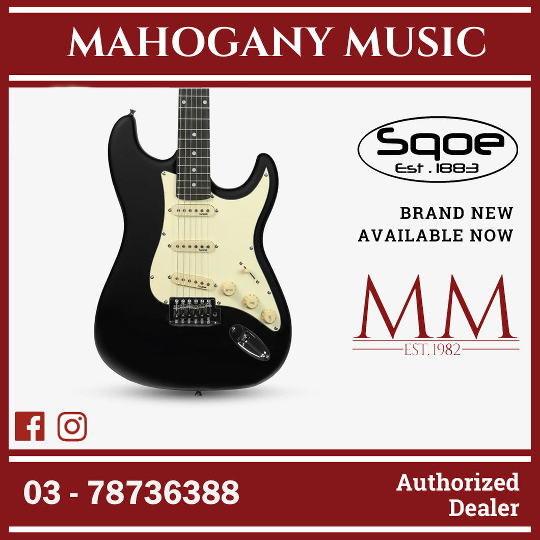 SQOE SEST202 Stratocaster Body SSS Electric Guitar , Rosewood Fretboard ( SEST / SEST-202 / ST 202 ) Black