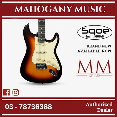SQOE SEST202 Stratocaster Body SSS Electric Guitar , Rosewood Fretboard ( SEST / SEST-202 / ST 202 ) Sunburst