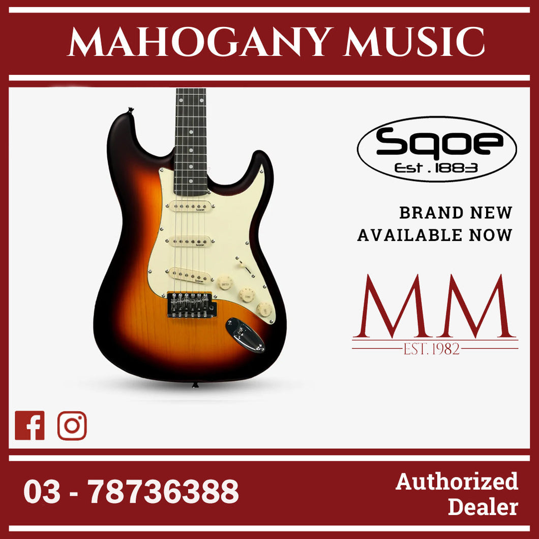 SQOE SEST202 Stratocaster Body SSS Electric Guitar , Rosewood Fretboard ( SEST / SEST-202 / ST 202 ) Sunburst