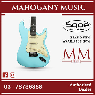 SQOE SEST202 Stratocaster Body SSS Electric Guitar , Rosewood Fretboard ( SEST / SEST-202 / ST 202 ) Sky Blue