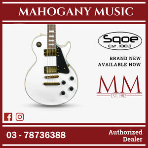 SQOE SELP300 Custom Les Paul HH Electric Guitar with Rosewood Fretboard ( SELP-300 / SELP 300 ) White
