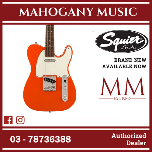 Squier FSR Classic Vibe 60s Custom Telecaster Electric Guitar, Indian Laurel FB, Candy Tangerine
