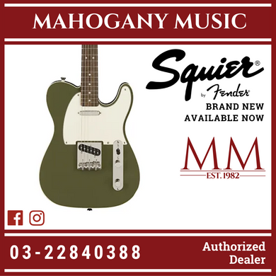 Squier FSR Classic Vibe 60s Custom Telecaster Electric Guitar, Indian Laurel FB, Olive Green