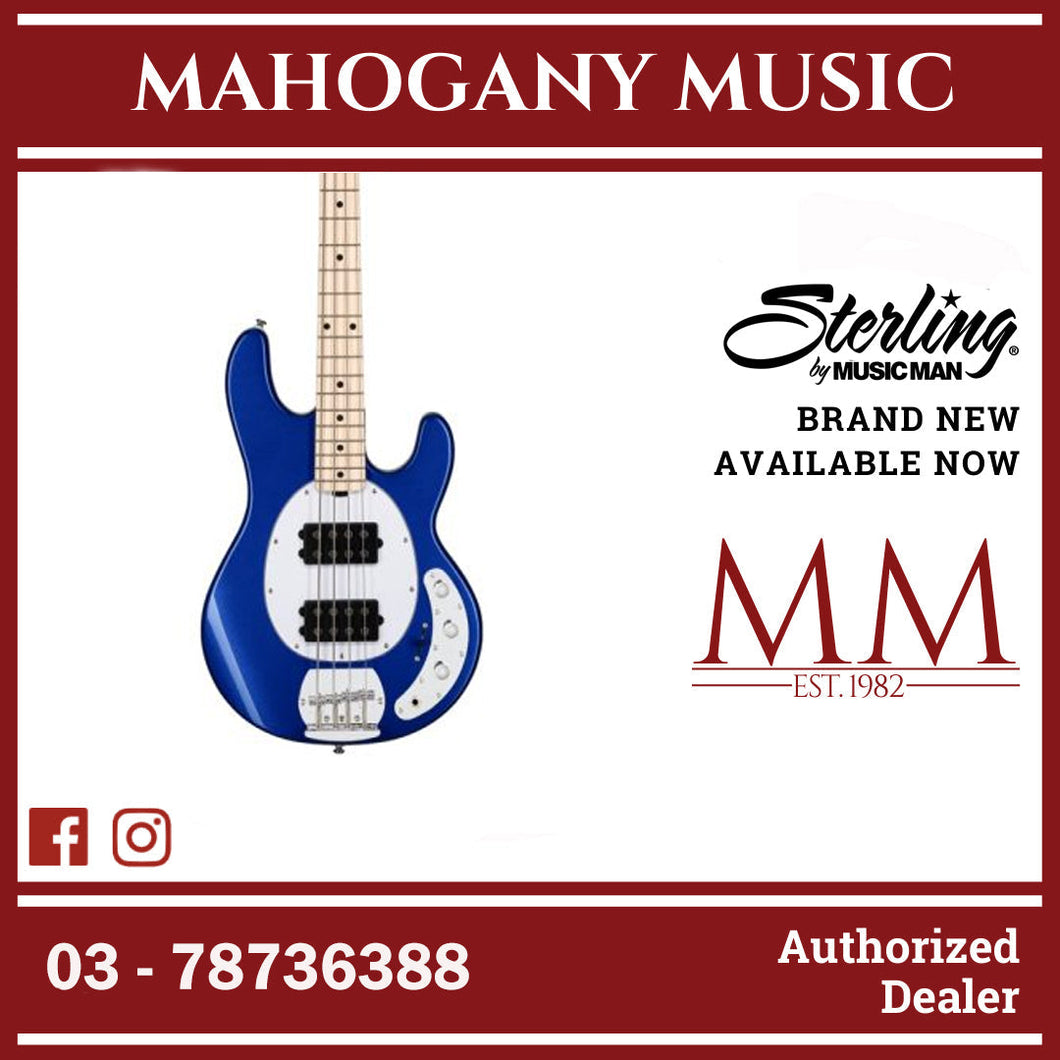 Sterling RAY4HH-COB-M1 StingRay Ray4HH Series Electric Bass, Cobra Blue