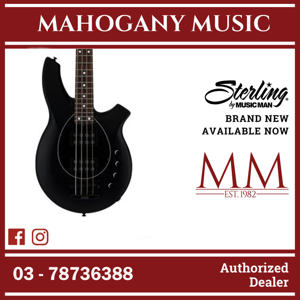 Sterling ST-BONGO-SBK-R2 Electric Bass Guitar, Stealth Black – Mahogany ...