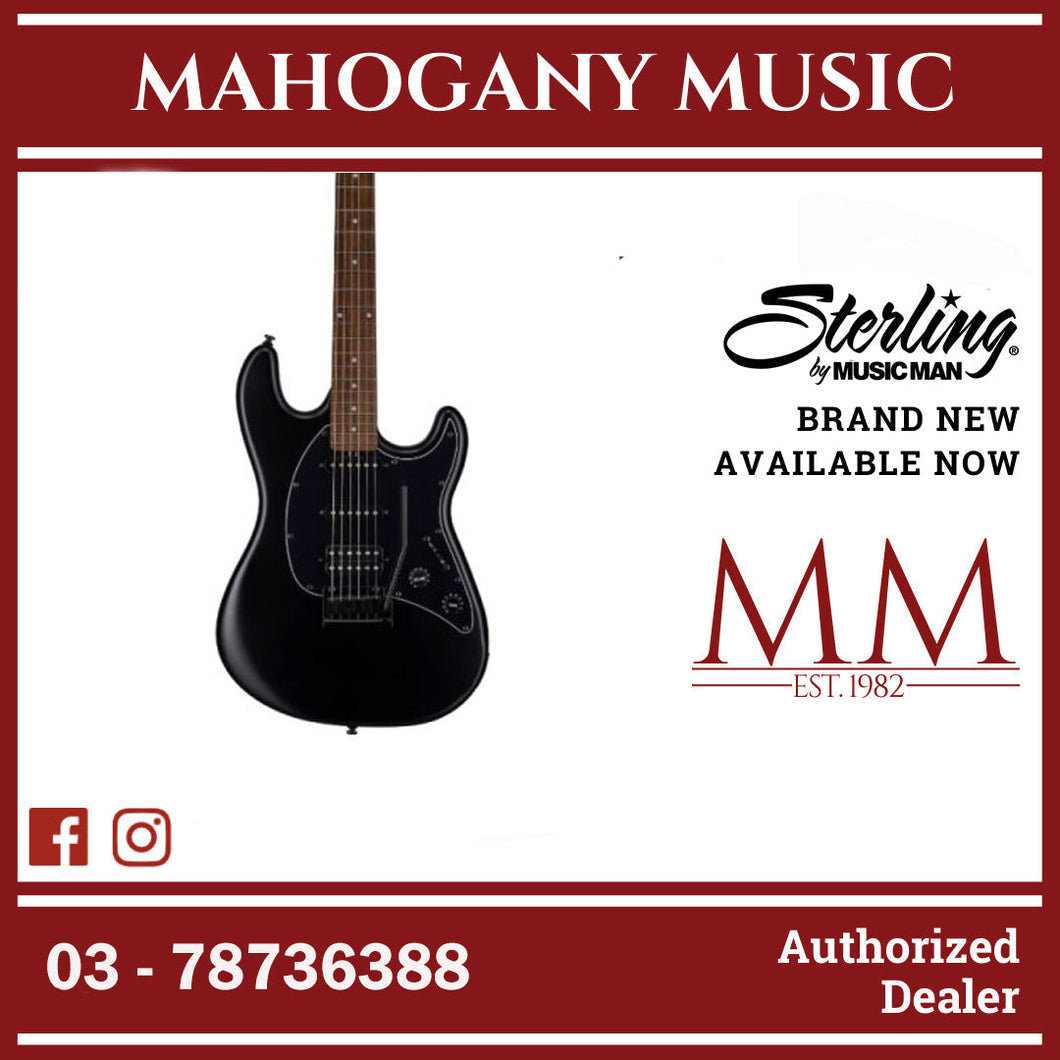 Sterling CT30HSS-SBK Cutlass Series HSS Electric Guitar, Stealth Black