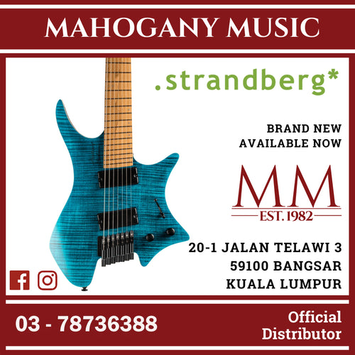 Strandberg Standard 7 String Maple Flame Blue Finish Electric Guitar