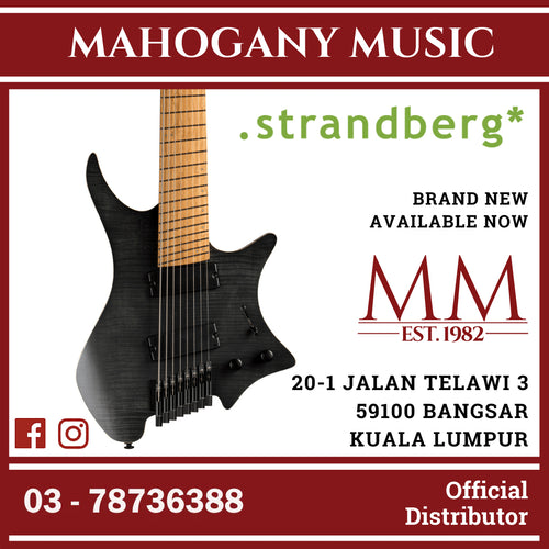 Strandberg Standard 8 String Maple Flame Black Finish Electric Guitar