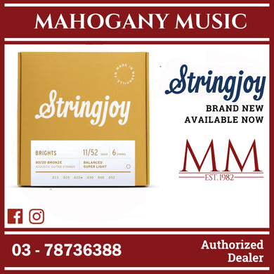 Stringjoy Brights Acoustic Guitar Strings - 11/52