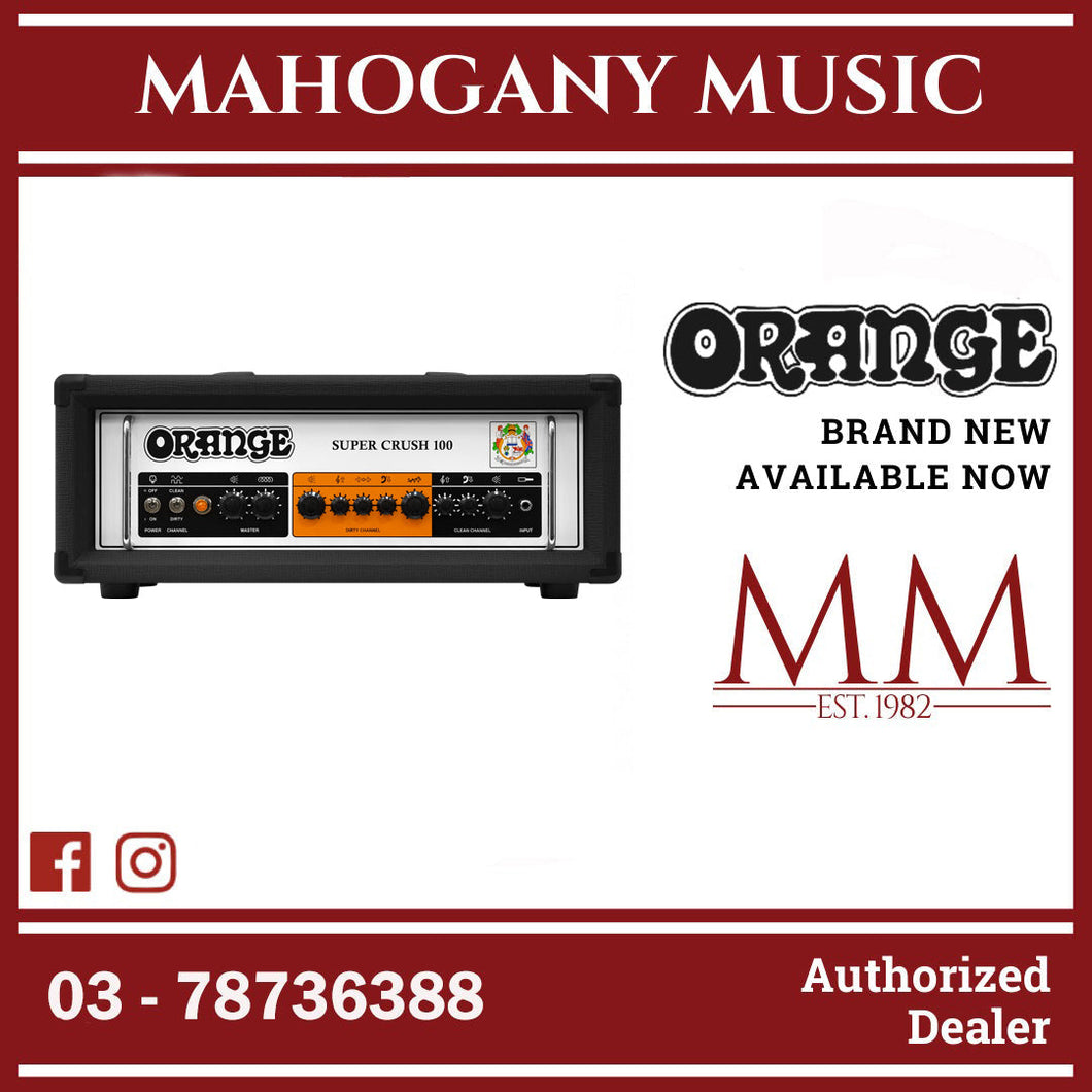 Orange Super Crush 100 - 100-watt Solid-state Head - Black