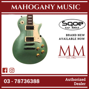 SQOE SELP110 Les Paul Body HH Electric Guitar Rosewood Fretboard (SELP-110/SELP110 / LP ) Surf Green