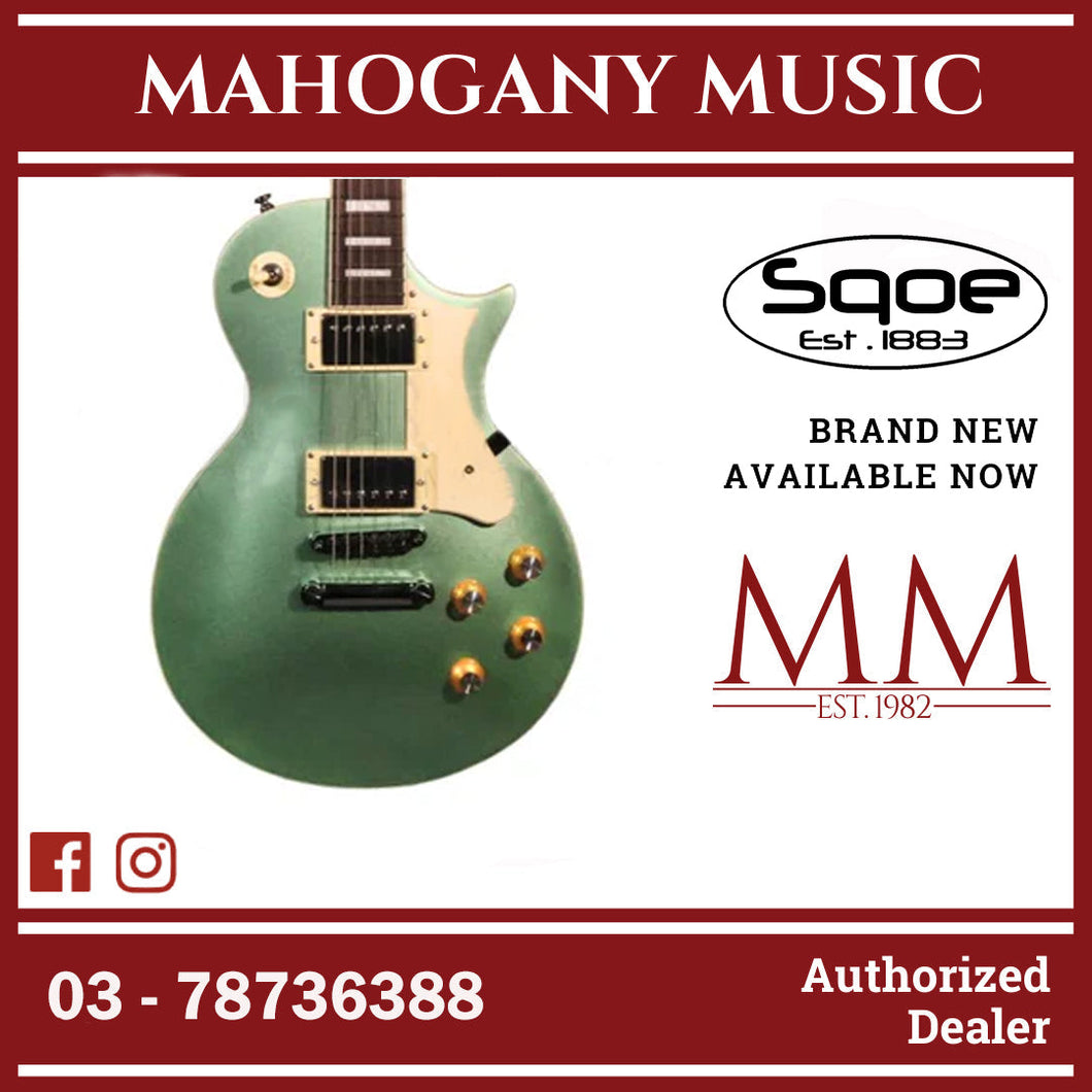 SQOE SELP110 Les Paul Body HH Electric Guitar Rosewood Fretboard (SELP-110/SELP110 / LP ) Surf Green