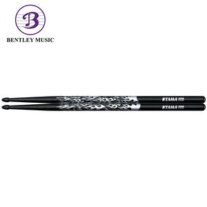 Tama O5B-F-BS Rhythmic Fire Series 5B Japanese Oak Drumsticks, Black Silver