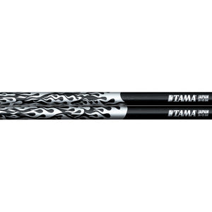 Tama O5B-F-BS Rhythmic Fire Series 5B Japanese Oak Drumsticks, Black Silver