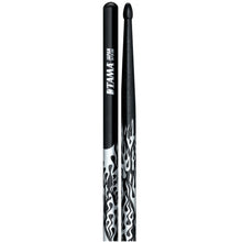 Tama O5B-F-BS Rhythmic Fire Series 5B Japanese Oak Drumsticks, Black Silver