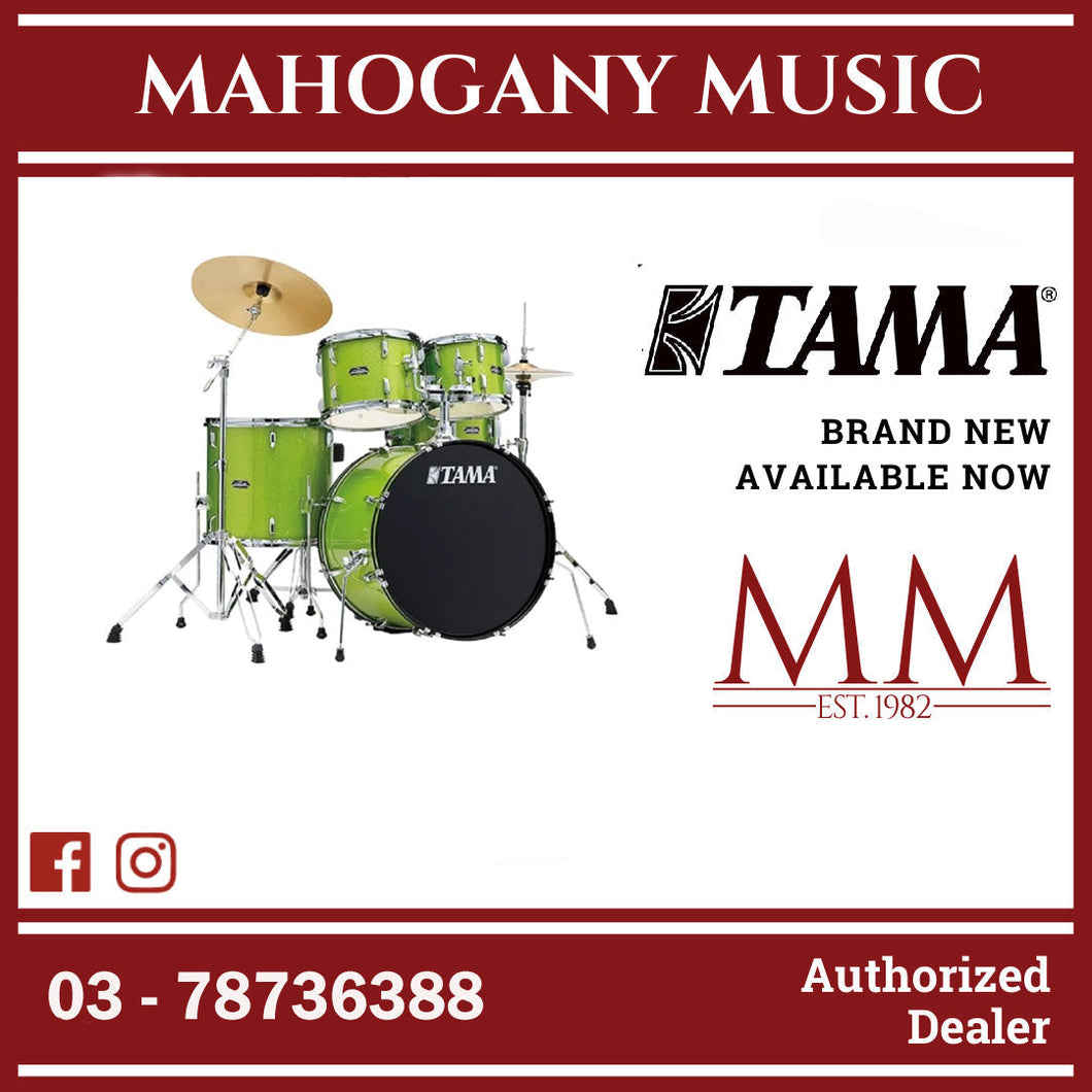 Tama ST52H6C-LGS Stagestar Series 5-Piece Drum Set, Lime Green Sparkle