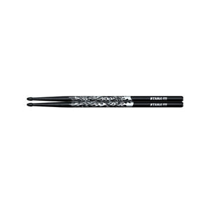 Tama O5B-F-BS Rhythmic Fire Series 5B Japanese Oak Drumsticks, Black Silver