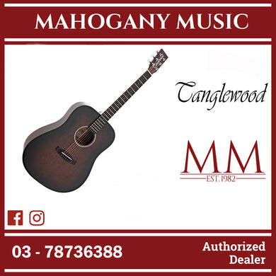 Tanglewood TWCR D Crossroads Dreadnought Best Beginner Acoustic Guitar for Starters, Whiskey Burst