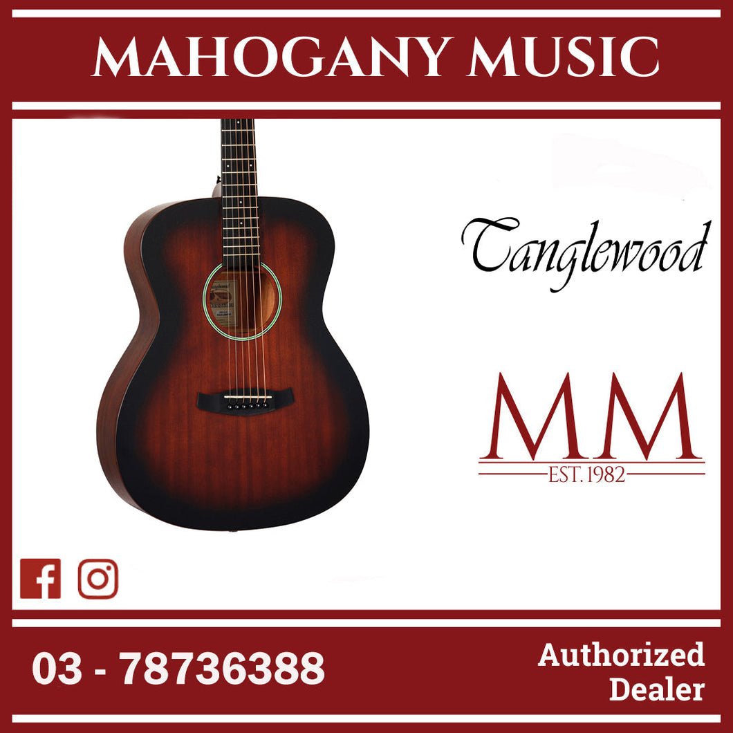 Tanglewood TWCR O LH Crossroads Orchestra Left-Handed Best Beginner Acoustic Guitar for Starters, Whiskey Burst
