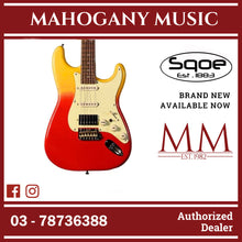 SQOE SEST1001 Custom Series HSS Electric Guitar with Hardcase ( SEST / SEST-1001 / ST 1001 ) Tequila Sunrise A