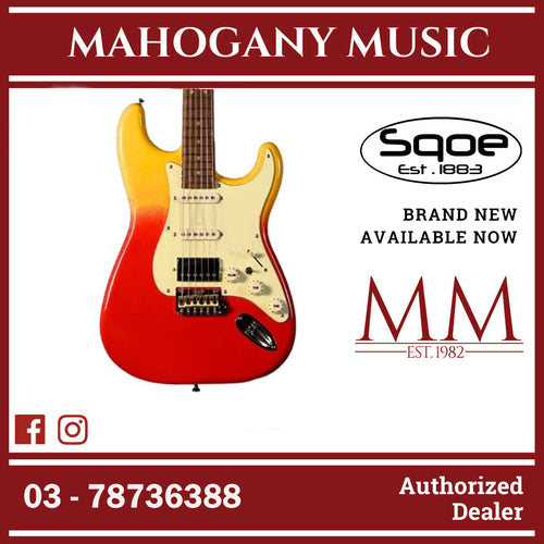 SQOE SEST1001 Custom Series HSS Electric Guitar with Hardcase ( SEST / SEST-1001 / ST 1001 ) Tequila Sunrise A