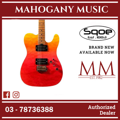 SQOE SETL900 HH Roasted Maple Series Telecaster Electric Guitar ( SETL 900 / SETL-900 ) Tequila Sunrise Surf