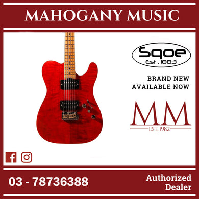 SQOE SETL900 HH Roasted Maple Series Telecaster Electric Guitar ( SETL 900 / SETL-900 ) Transparent Red