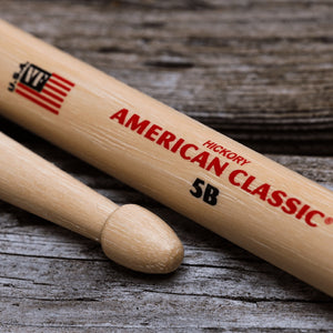 Vic Firth 5B American Classic Series 5B Drumsticks, Natural