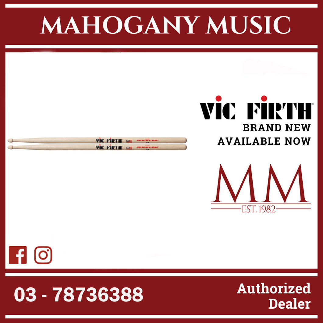 Vic Firth 7A American Classic Series 7A Drumsticks, Natural