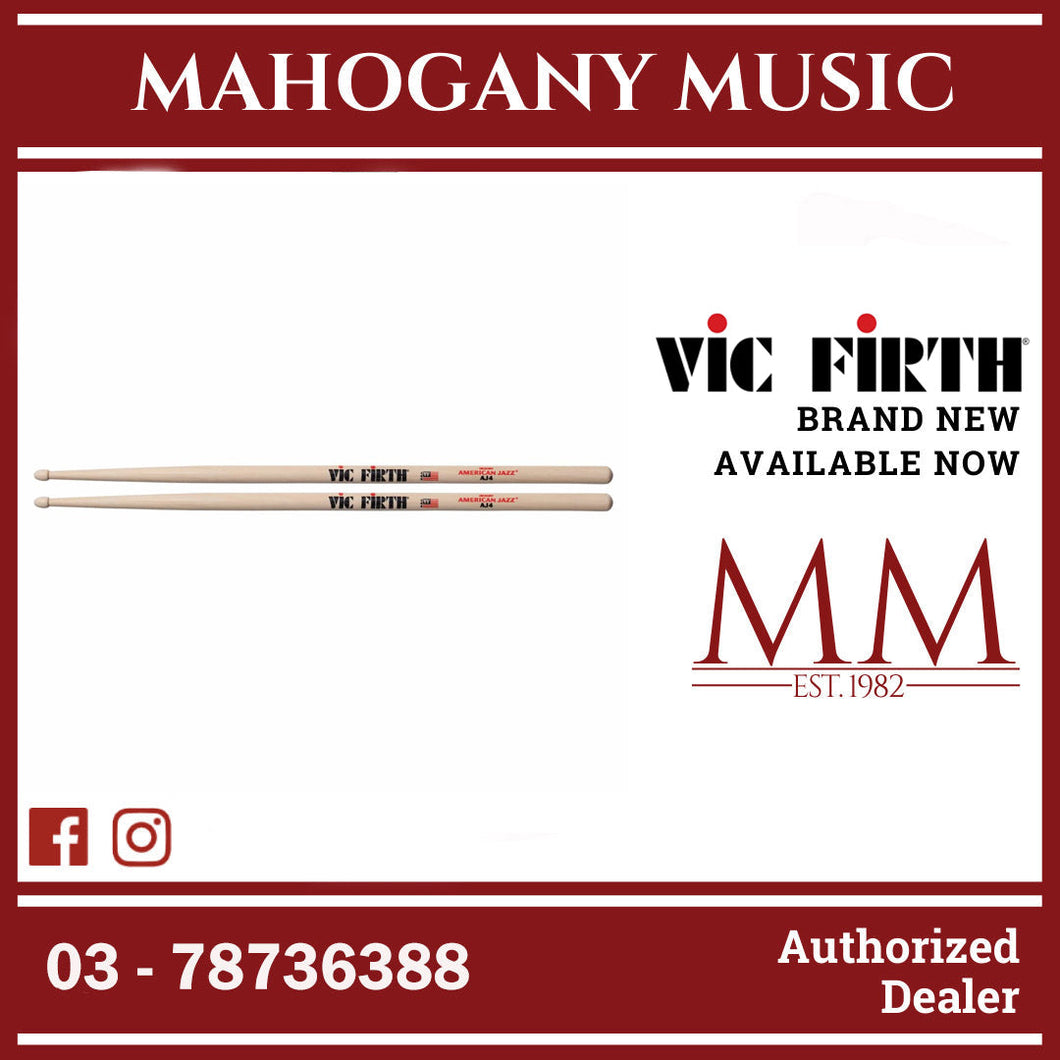 Vic Firth AJ4 American Jazz Series Drumsticks, Wood Tip