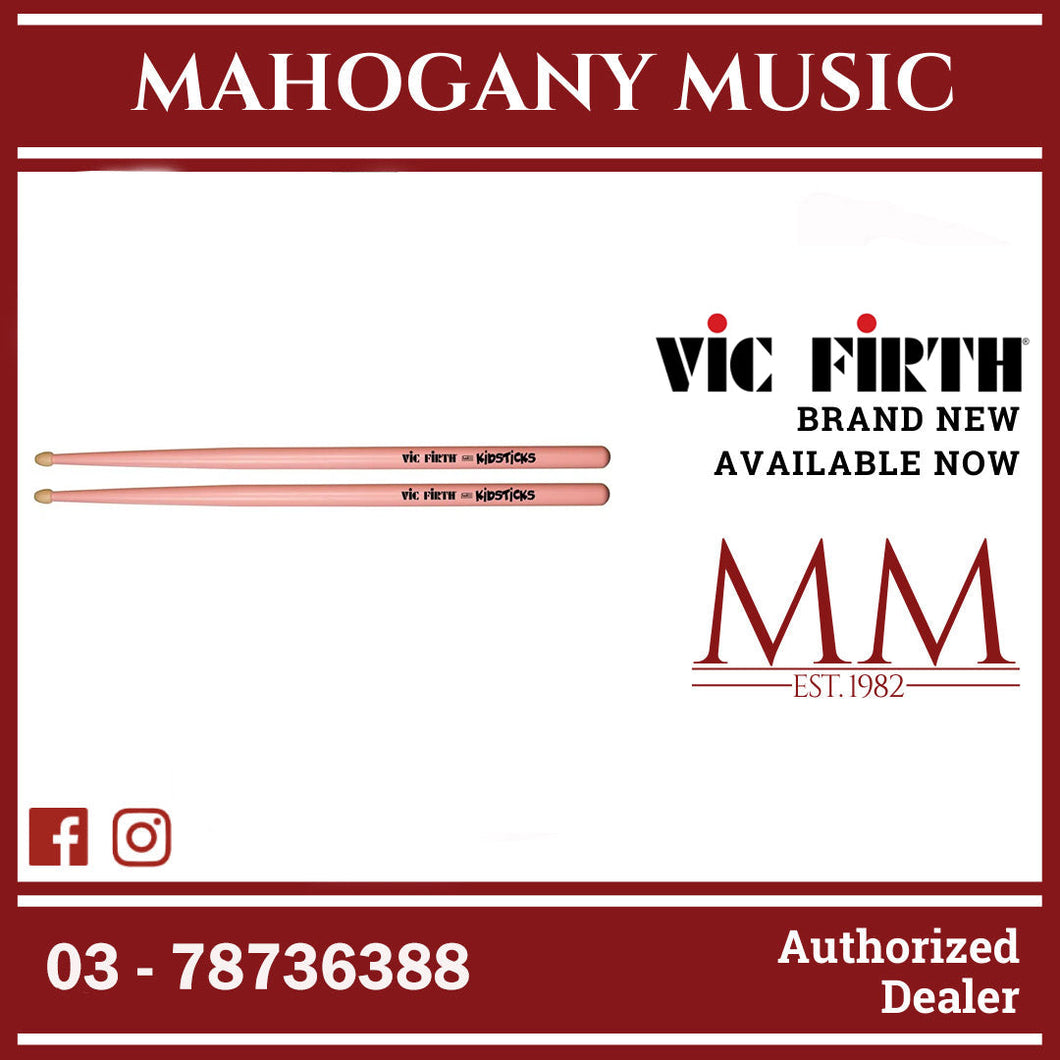 Vic Firth KIDSPINK American Classic Series Drumsticks Wood Tip, Pink