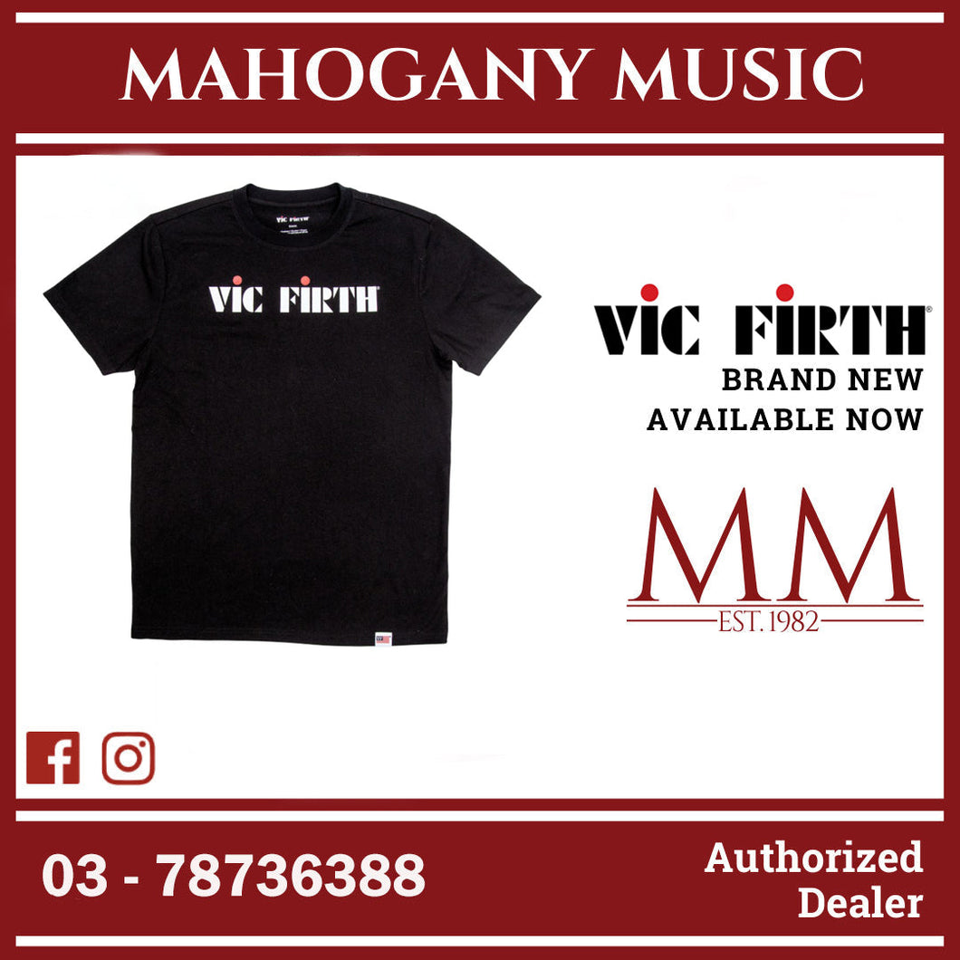 Vic Firth PTS20LOGOSM Black Logo Tee, Size M