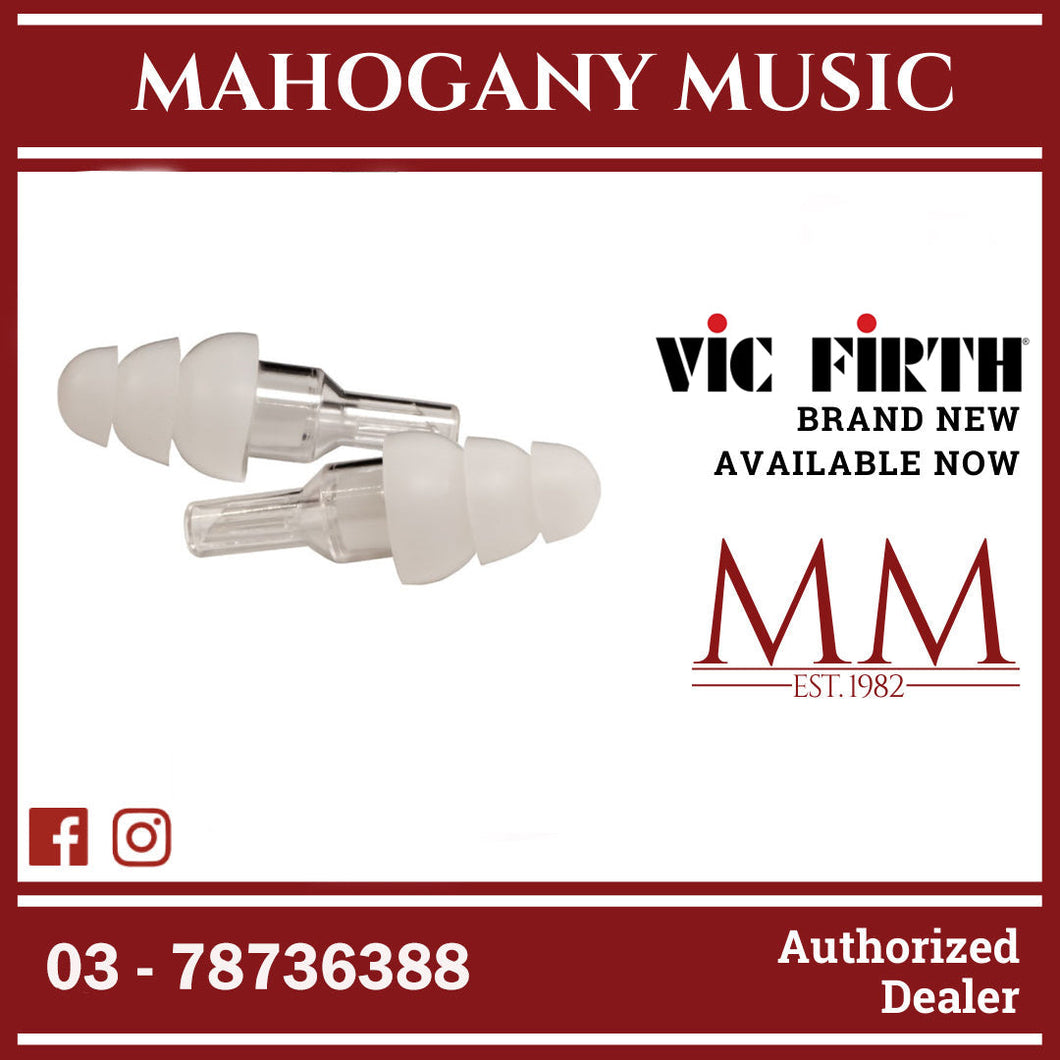 Vic Firth VICEARPLUGL2 High-Fidelity Hearing Protection- Large Size, White