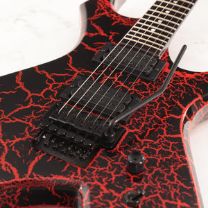 B.C. Rich Warlock Legacy with Floyd Rose Electric Guitar - Red Crackle