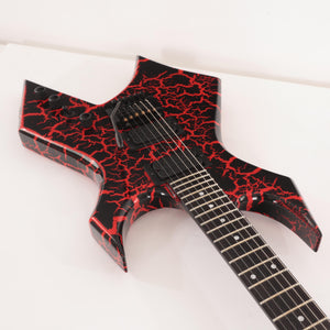 B.C. Rich Warlock Legacy with Kahler Electric Guitar - Red Crackle