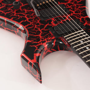 B.C. Rich Warlock Legacy with Kahler Electric Guitar - Red Crackle