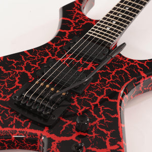 B.C. Rich Warlock Legacy with Kahler Electric Guitar - Red Crackle